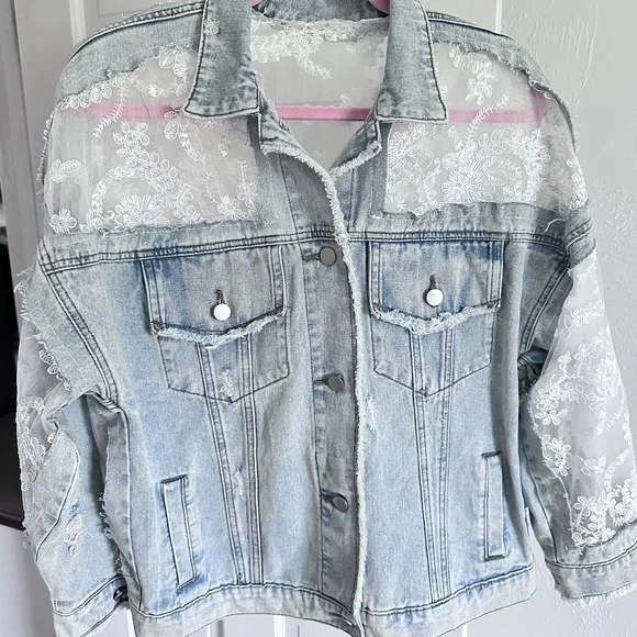 Denim and lace jacket - Picture 1 of 12